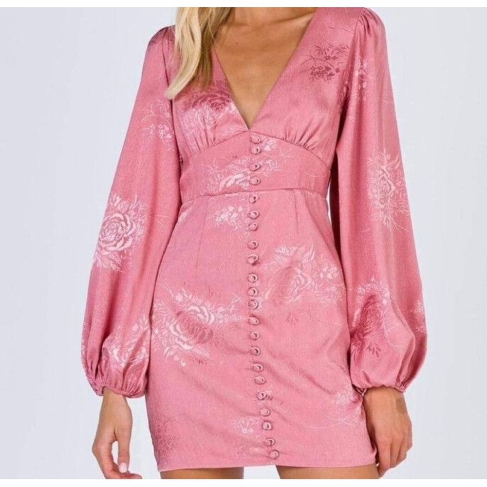 Princess Polly Pink Floral Satin Mini Dress